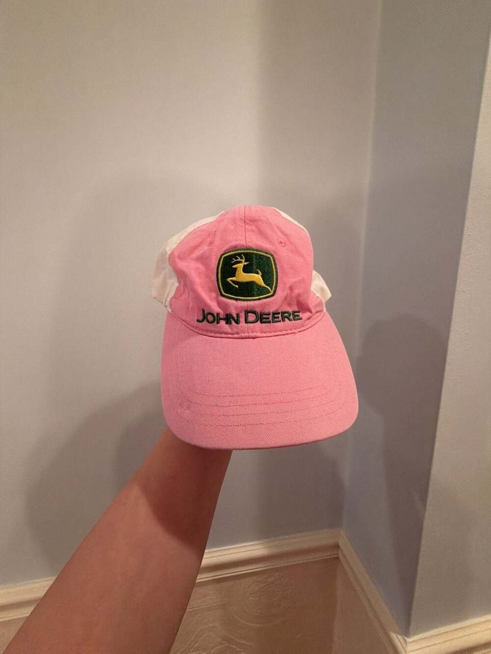 John Deere Women's Pink Two-Toned Cap, with Adjustable Snaps